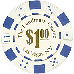 WHITE 11.5 Gram Landmark Casino Poker Chips