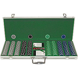 500 Deluxe Pyramid 11.5 Gram Chips w/SILVER ALUMINUM Case