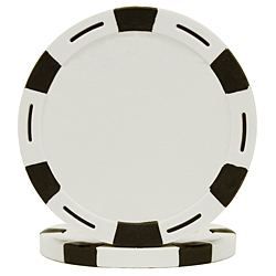 11.5 g Monaco Six Stripe Poker Chip- White