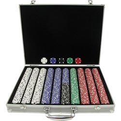 1000 pc Big Slick Texas Hold'em Poker Chip Set w/ Alum. Case