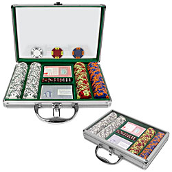200 Chip Tri-Color Suit Set w/Clear Cover Aluminum Case