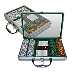 200 14g Tri Color Ace/King Suited Chips in Clear Top Case