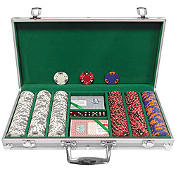 300 Chip Tri-Color Triple Crown Set w/Aluminum Case