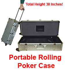 Rolling Poker Chest - Holds 1000 Chips plus Accessories!