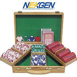 300 Las Vegas EDGE SPOT NEXGENT Poker Chips w/Oak Case