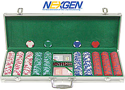 500 Las Vegas EDGE SPOT NEXGENT Poker Chips w/Aluminum Case