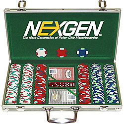 300 NEXGENT Multi-Colored EDGE SPOT Poker Chips w/Alum Case