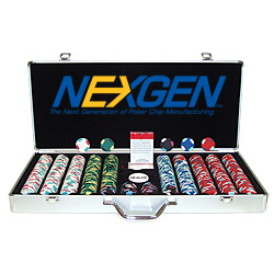 650 NEXGEN MultiColored EDGE SPOT Poker Chips w/ Alum. Case