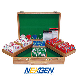 300 Lucky Bee EDGESPOT NEXGEN 8200 Chips w/Genuine Oak Case