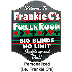 CUSTOMIZED Shuffle Up Poker Room All Wood Decorative Sign