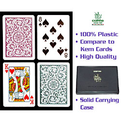 Copag Bridge Size REGULAR Index - Green*Burgundy Setup