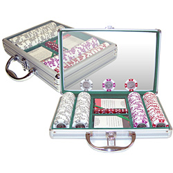 200 12.2g Coin Inlay Jackpot Casino Chips w/Clear Top Case