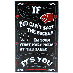 Spot the Sucker Classic All Wood Poker Sign