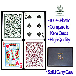 Copag Poker Size REGULAR Index - Green*Burgundy Setup