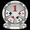 WHITE (1) 11.5 gram HIGH ROLLER Poker Chip