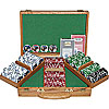 300 11.5G Jackpot Casino Clay Poker Chips w/Genuine Oak Case