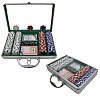 200 Dice Striped 11.5g Chips w/Clear Cover Aluminum Case
