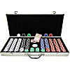 650 11.5 Gram Dice-Striped Poker Chips in Aluminum Case