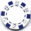 WHITE 11.5 Gram STRIPED DICE Chip