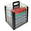 1000 13 Gram Pro Clay Casino Poker Chips in Acrylic Carrier
