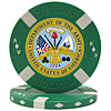U.S. ARMY Seal on Green Big Slick Texas Hold'em Poker Chip