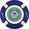 U.S. COAST GUARD Seal on Blue Big Slick Texas Hold'em Chip