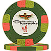 Green Paulson's Pharaoh's Club Top Hat & Cane Poker Chip