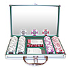 200 12.2g Coin Inlay Jackpot Casino Chips w/Clear Top Case