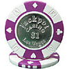 $1 Purple Jackpot Coin-Inlaid Poker Chip