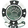 $100 Black Jackpot Coin-Inlaid Poker Chip