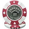 $5 Red Jackpot Coin-Inlaid Poker Chip