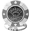 50 Cent Gray Jackpot Coin-Inlaid Poker Chip