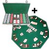 300 11.5g Dice Striped Chips Alum Case & Poker Table Top